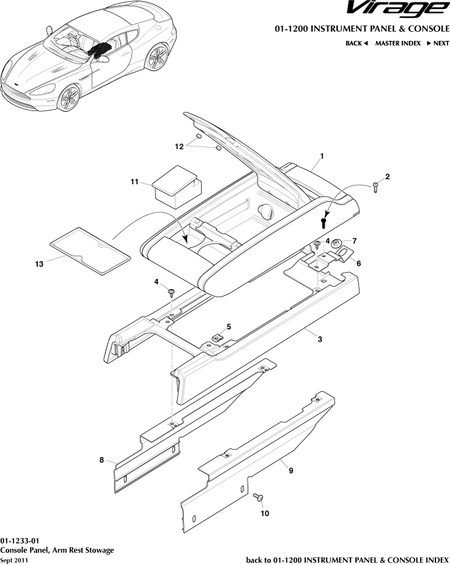 car: VIRAGE,item_no: 9,quantity: 1,reference: VIRAGE_00-00-VIRAGE_01-1233-01