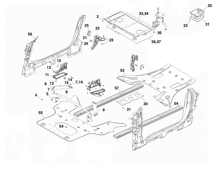 Image of FRONT FLOOR PAN UNDERTRAY PANEL