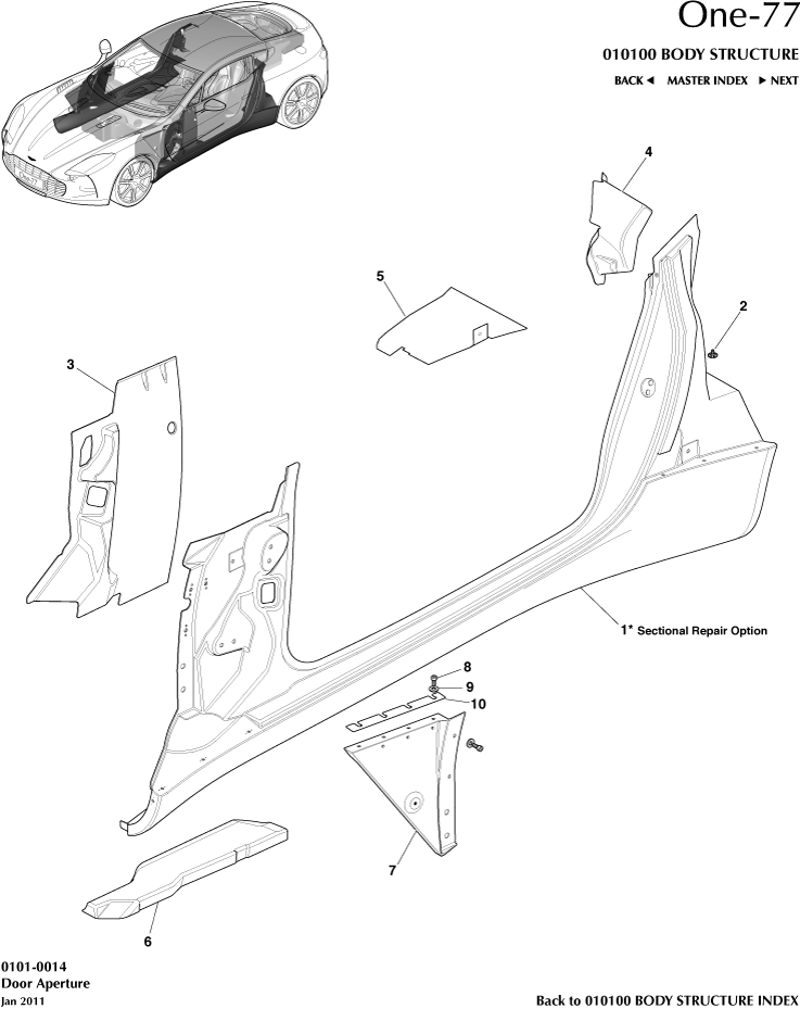 car: ONE-77,item_no: -,quantity: 1,reference: ONE_77_00-00-ONE_77_0101-0014