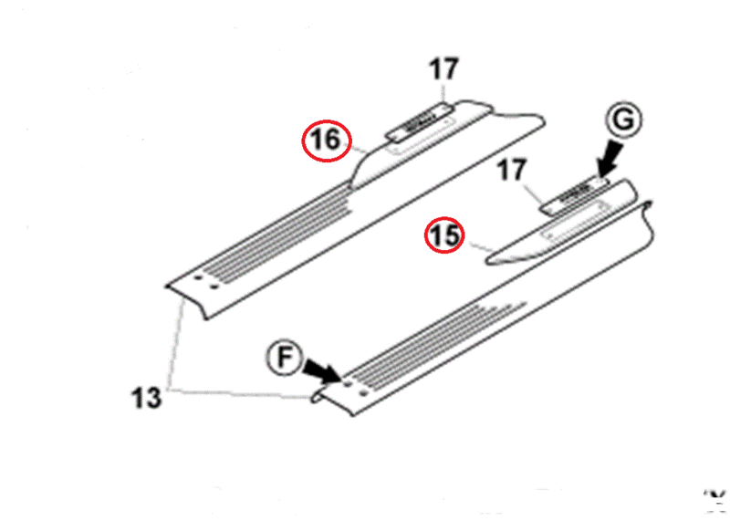 Image of INTERIOR LEATHER SILL PAD LEFT HAND