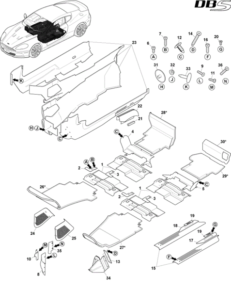 Image of FLOOR CARPET SET FOR LEFT HAND DRIVE