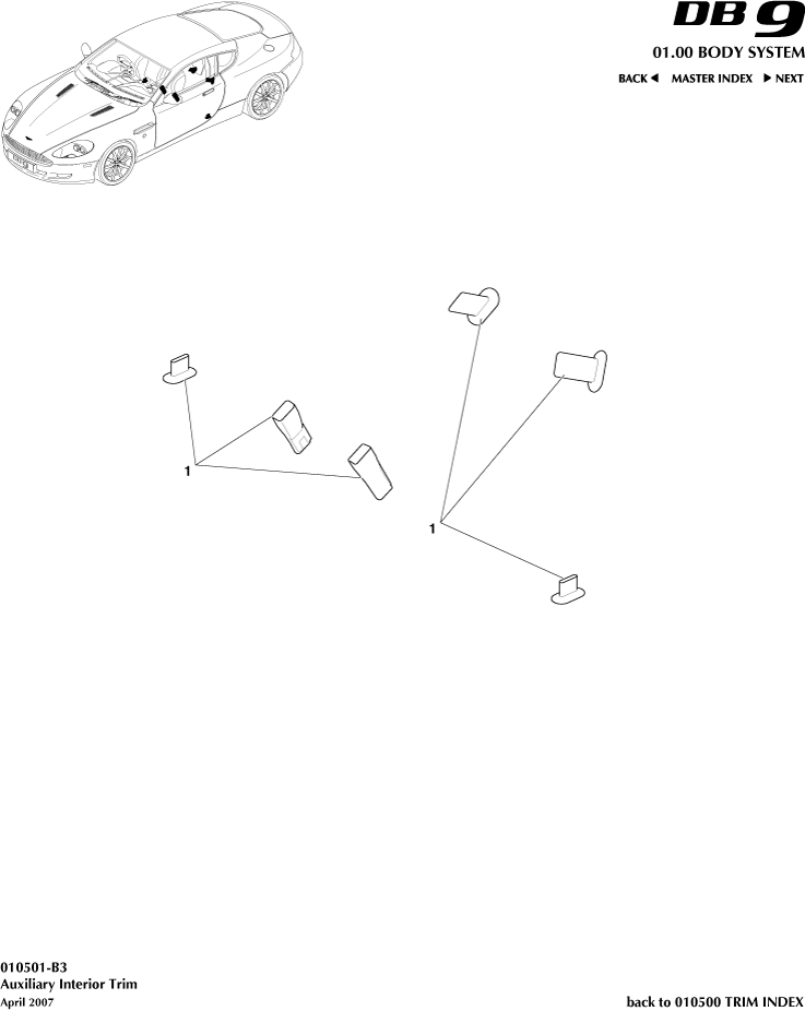 car: DB9,item_no: -,quantity: 2,reference: DB9_05_12_00-00-DB9_05_12_010501-B3