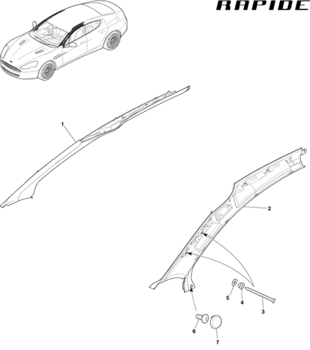 Image of FRONT PILLAR INTERIOR TRIM PANEL RIGHT HAND