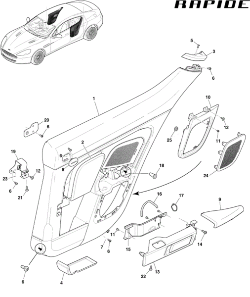 REAR DOOR B&O SPEAKER GRILLE 