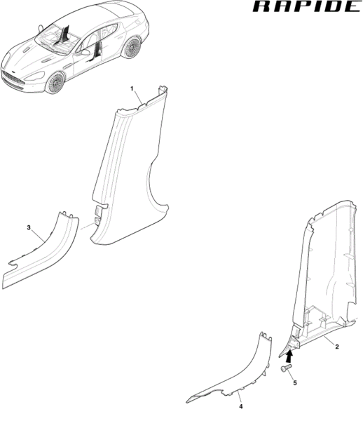 Image of CENTRAL LOWER BODY SIDE TRIM RIGHT HAND