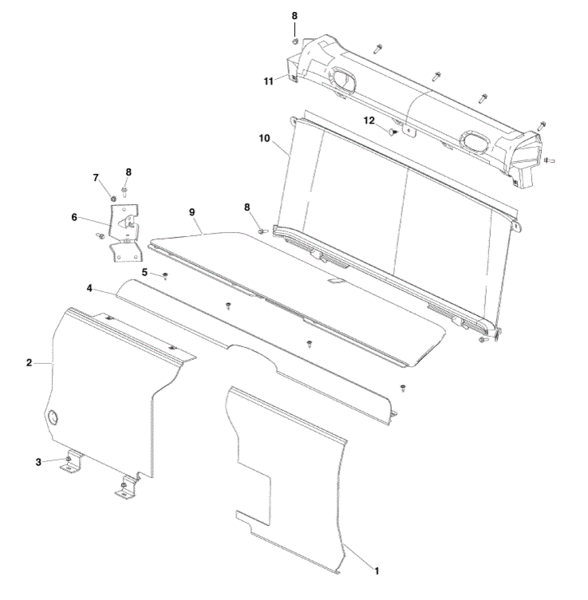 Image of REAR HEEL BOARD TRIM LEFT HAND CARPET