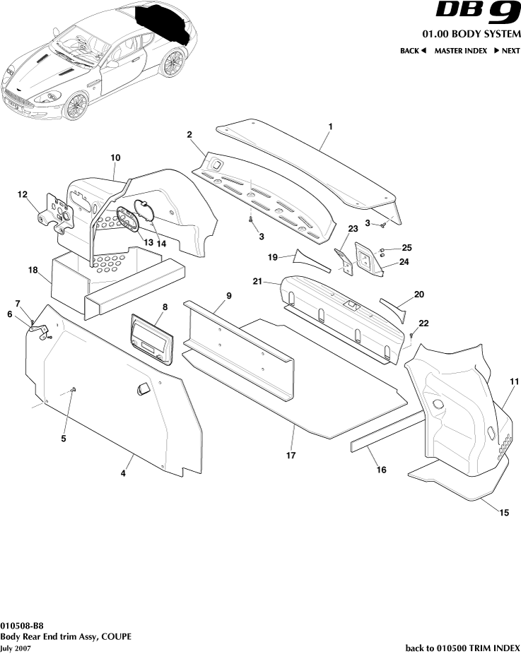car: DB9,item_no: -,quantity: 1,reference: DB9_05_12_00-00-DB9_05_12_010508-B8