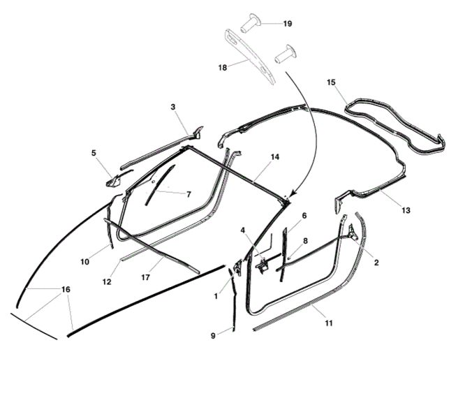 Image of REAR BOOT LID  WEATHER STRIP SEAL VOLANTE
