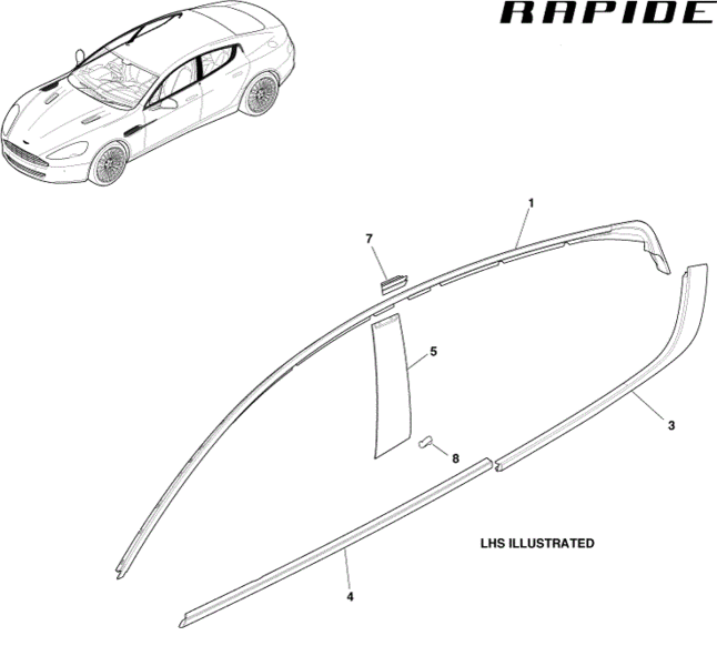 Image of OUTER CENTRE WINDOW TRIM PANEL RIGHT HAND