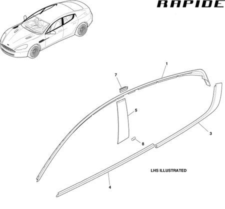 Image of OUTER CENTRE WINDOW TRIM PANEL RIGHT HAND
