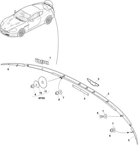 Image of REAR LEFT HAND CHROME TRUNK FINISHER