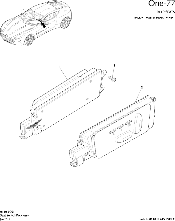 car: ONE-77,item_no: -,quantity: -,reference: ONE_77_00-00-ONE_77_0110-0061