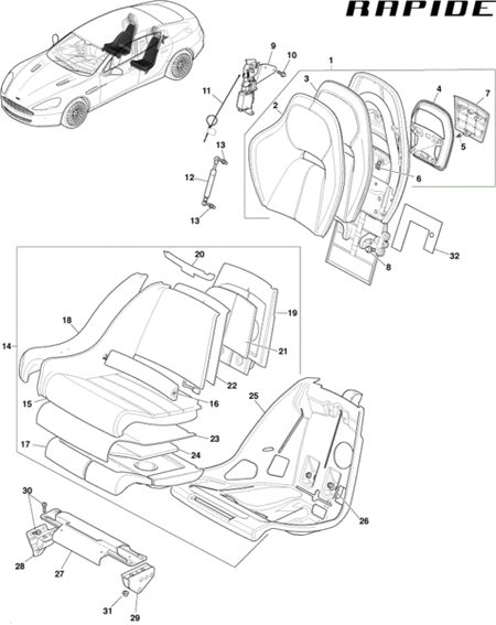 REAR SEAT LATCH ASSEMBLY RIGHT SIDE 