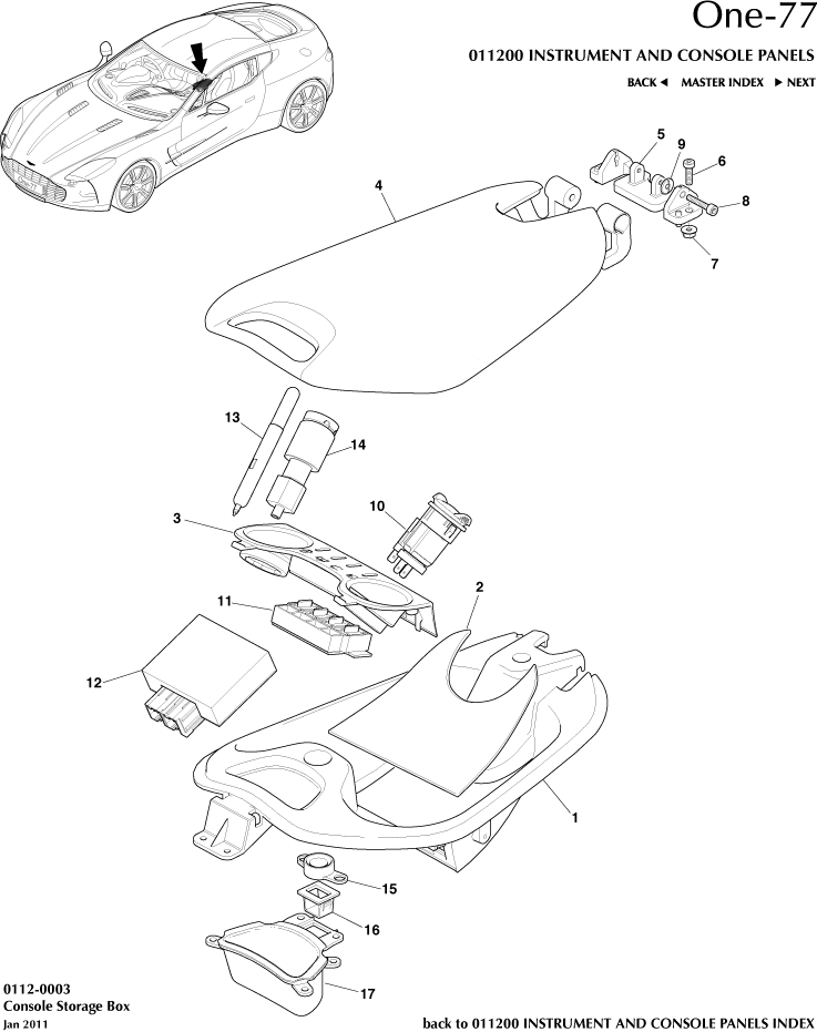 car: ONE-77,item_no: 14,quantity: 1.0,reference: ONE_77_00-00-ONE_77_0112-0003