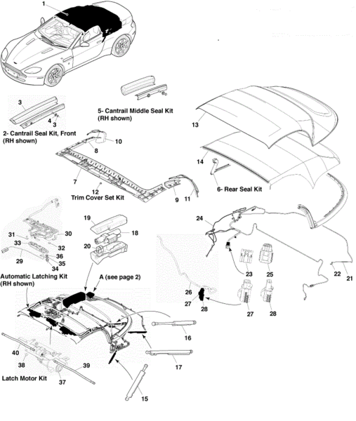 Image of ROADSTER TENSION BOW CYLINDER - LH