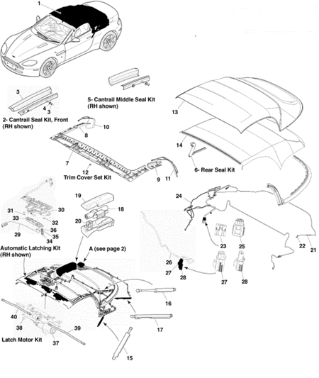 Image of ROADSTER TENSION BOW CYLINDER - LH