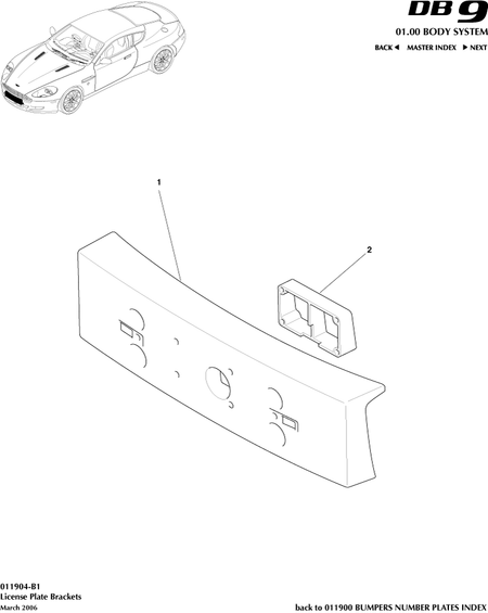 car: DB9,item_no: -,quantity: 1,reference: DB9_05_12_00-00-DB9_05_12_011904-B1