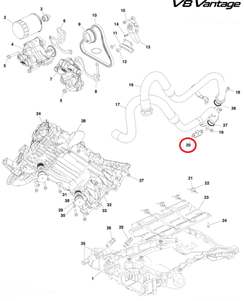 Image of OIL PUMP OUTLET HOSE BRACKET ON BRACKET