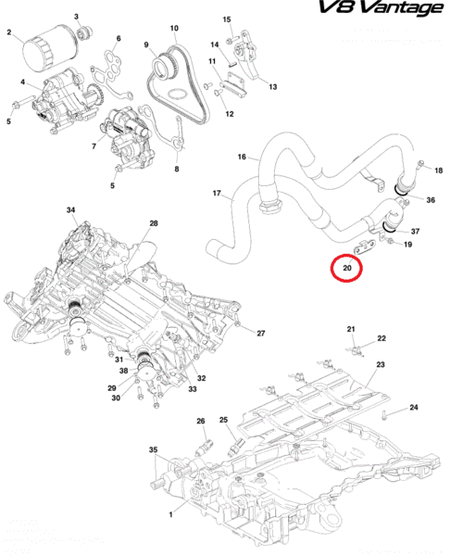 Image of OIL PUMP OUTLET HOSE BRACKET ON BRACKET
