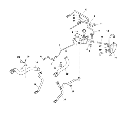 Image of ENGINE COOL & RESERVOIR HOSE 4.7L