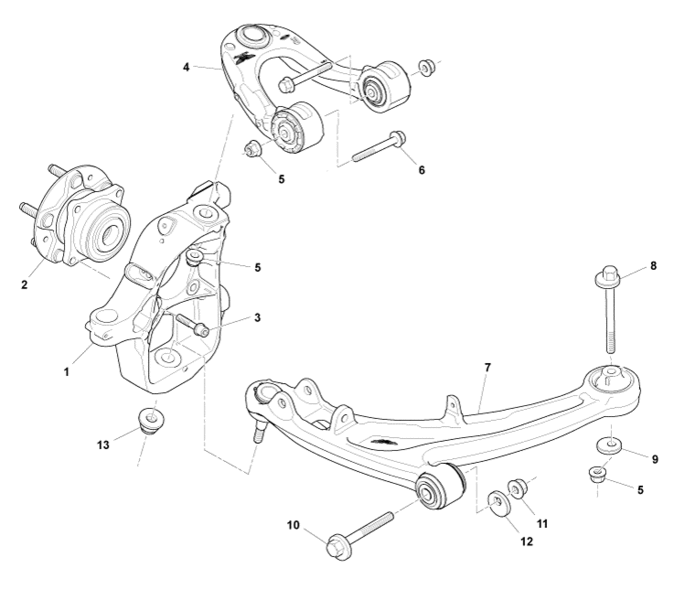 Image of FRONT SUSPENSION WISHBONE CAM BOLT