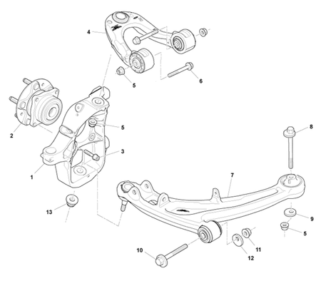 Image of FRONT SUSPENSION WISHBONE CAM BOLT