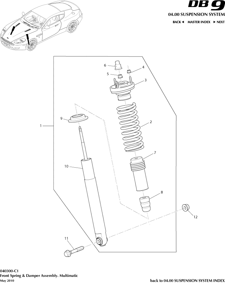 car: DB9,item_no: -,quantity: 2,reference: DB9_05_12_00-00-DB9_05_12_040300-C1