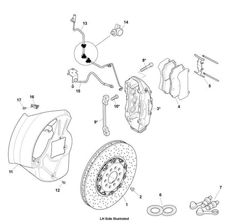 FRONT DISC BRAKE PADS FOR CARBON CERAMIC DISCS