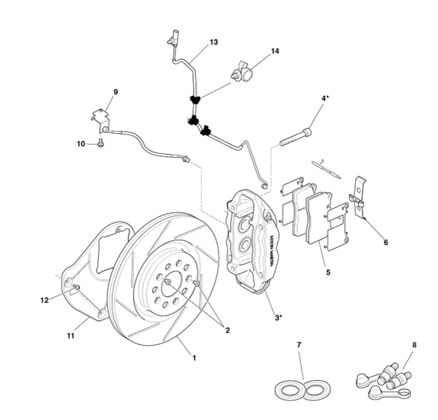 FRONT BRAKE PAD WEAR LEAD INDICATOR CABLE