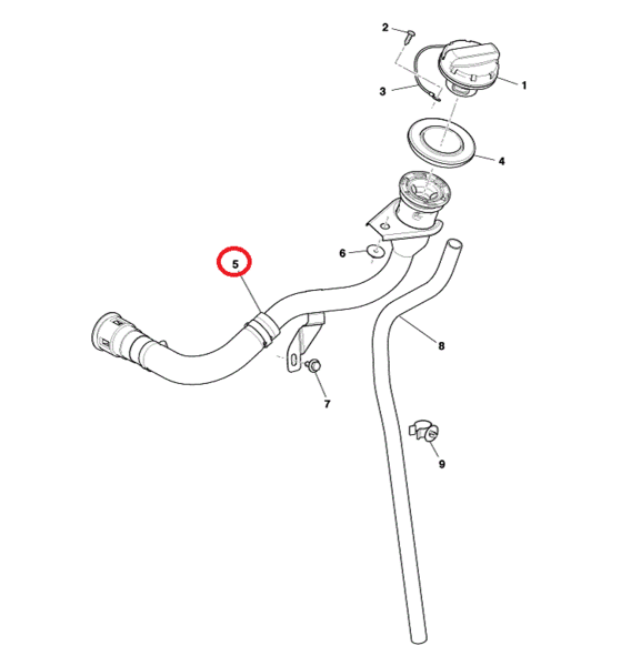 Image of FUEL FILLER NECK PIPE ROADSTER