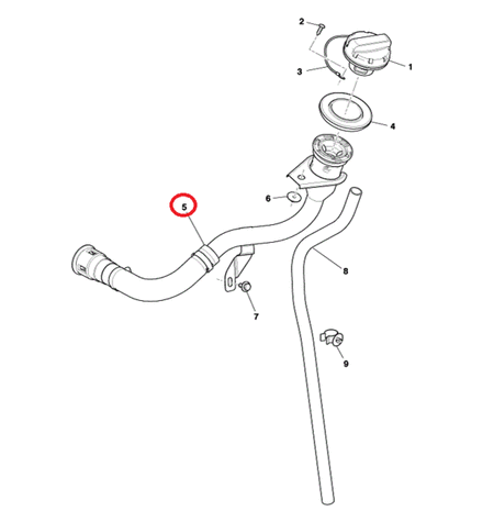 Image of FUEL FILLER NECK PIPE ROADSTER