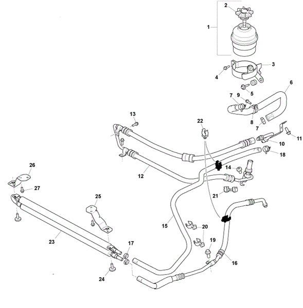 Image of HIGH PRESSURE PAS HOSE - PUMP TO GEAR LHD