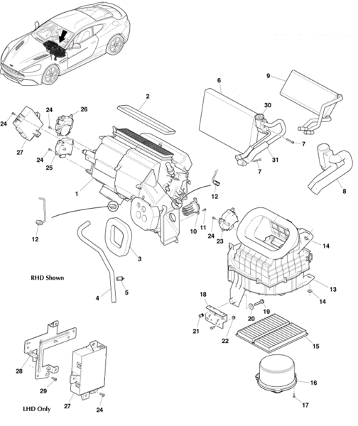 Image of HEATER UNIT LEFT HAND DRIVE