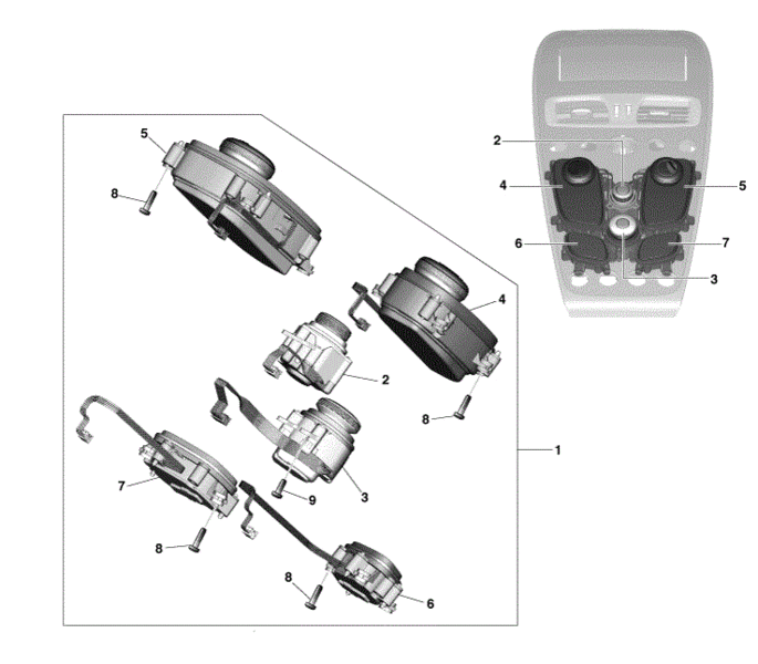 Image of CENTRE STACK SWITCH KIT DARK CHROME