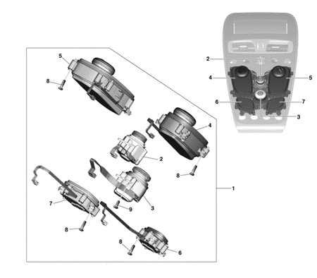 Image of CENTRE STACK SWITCH KIT DARK CHROME