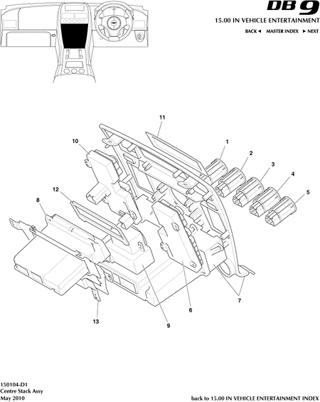 car: DB9,item_no: -,quantity: 1,reference: DB9_05_12_00-00-DB9_05_12_150104-D1
