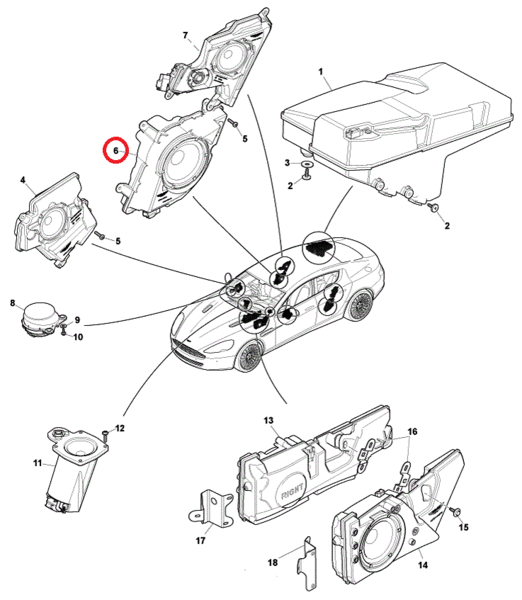 Image of RIGHT HAND REAR DOOR WOOFER SPEAKER