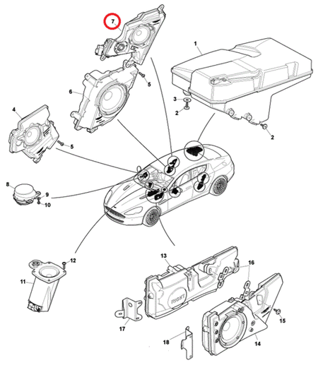 Image of SPEAKER MID REAR DOOR LEFT