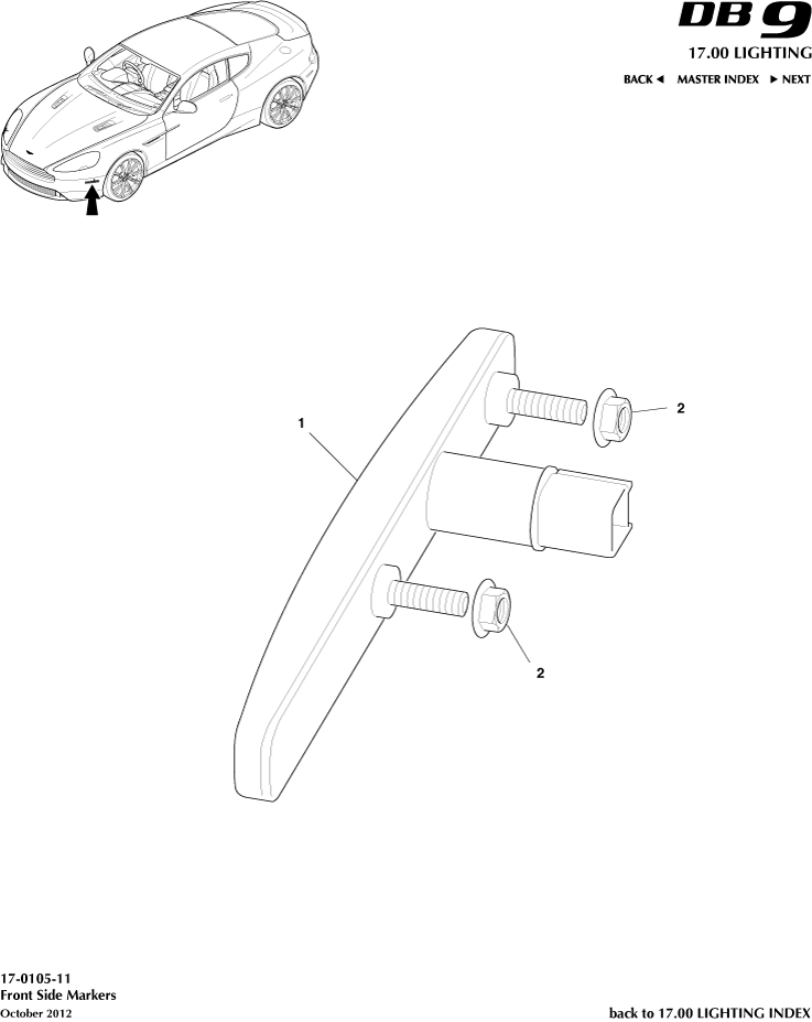car: DB9,item_no: 1,quantity: 2,reference: DB9_13_00-00-DB9_13_17-0105-11