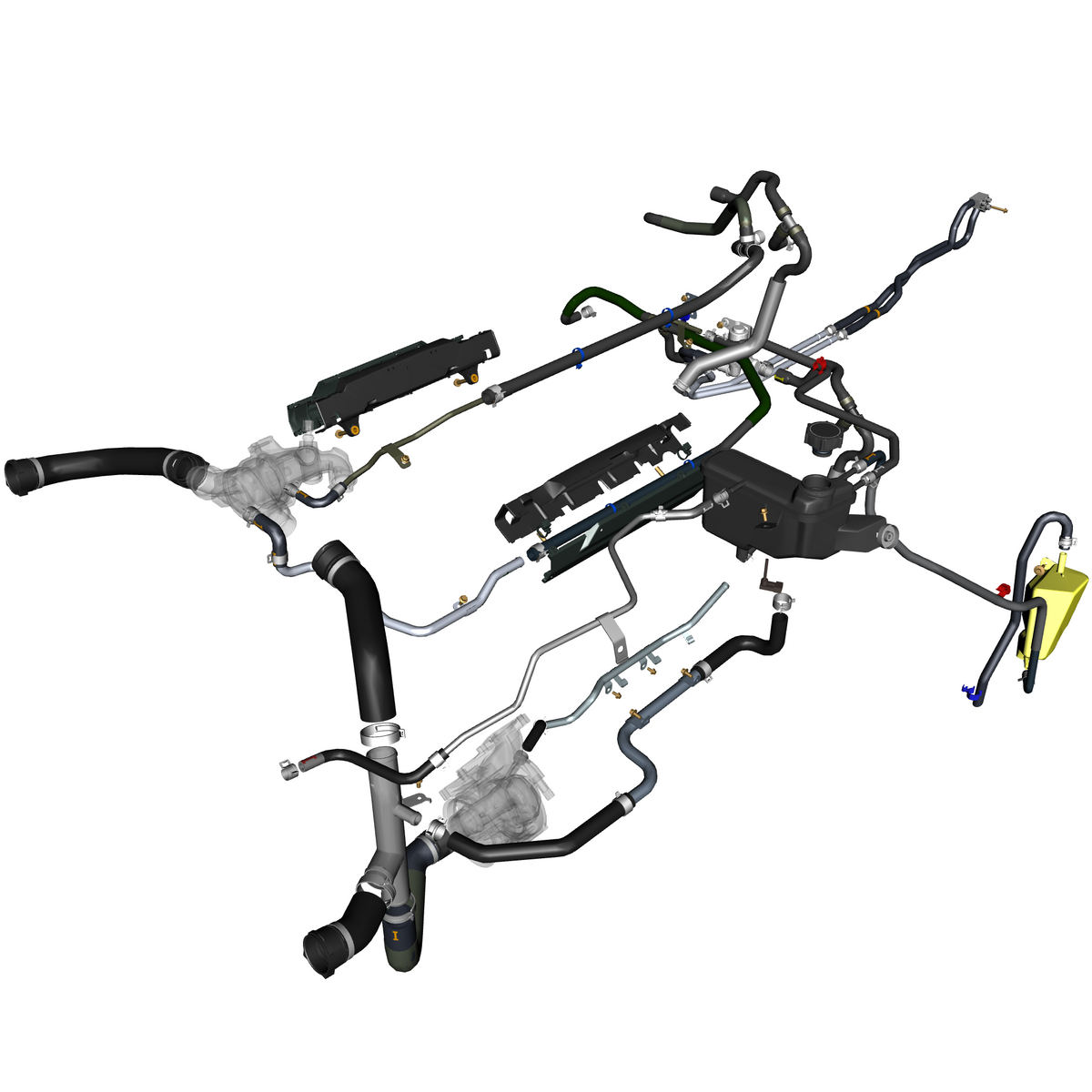 car:TARAF,item_no:,quantity:1,reference:TARAF_PartsCatalogue-030300-01 Coolant Hoses & Reservoir