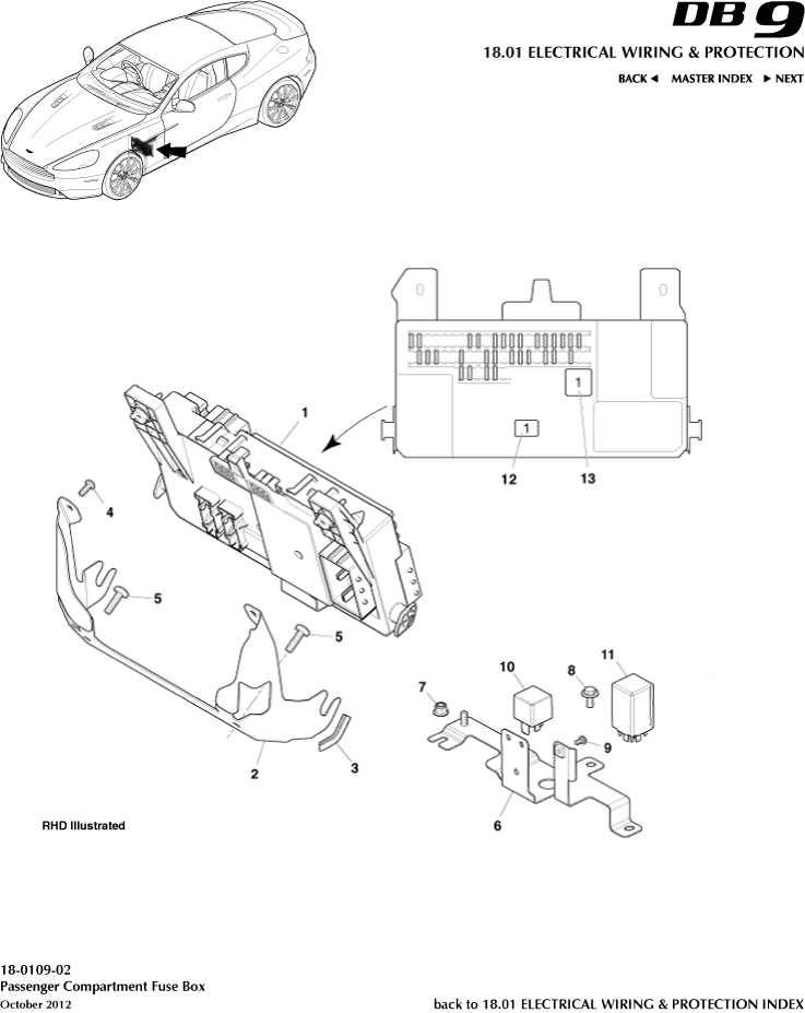 car: DB9,item_no: 11,quantity: 1,reference: DB9_13_00-00-DB9_13_18-0109-02