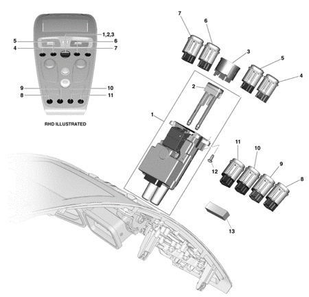 GLASS PARKING SENSOR SWITCH - CHROME
