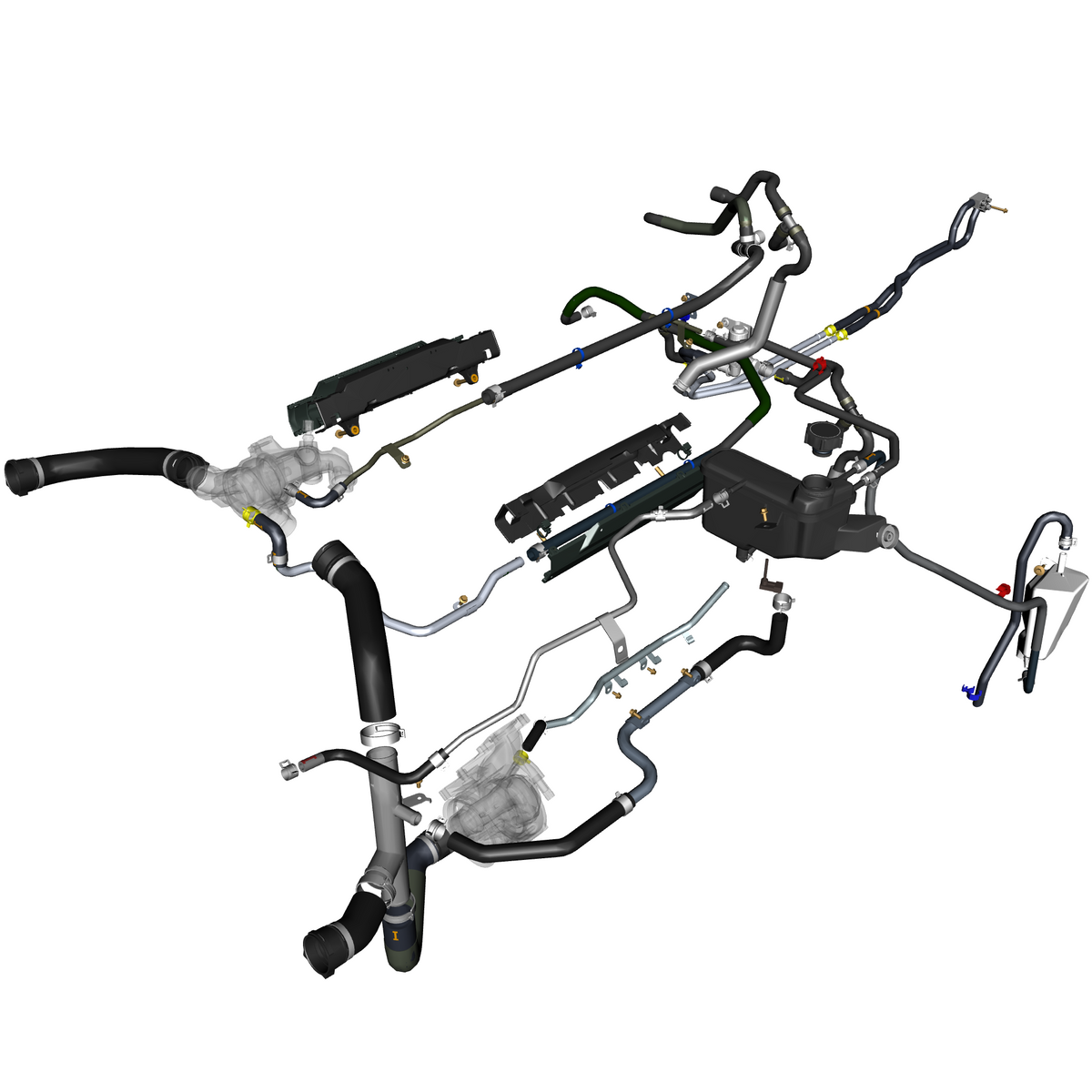 car:TARAF,item_no:,quantity:6,reference:TARAF_PartsCatalogue-030300-01 Coolant Hoses & Reservoir