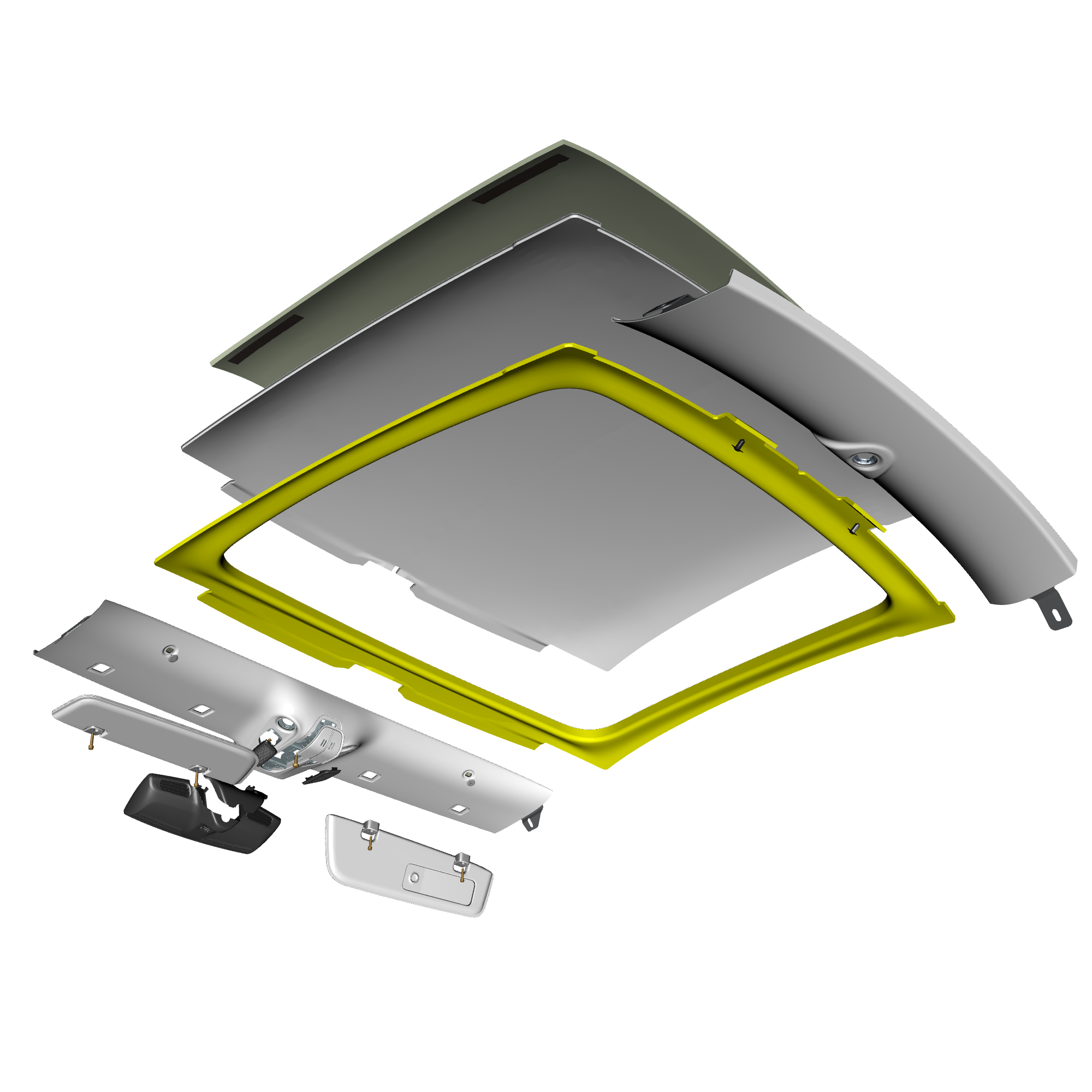 car:VANQUISH,item_no:,quantity:1,reference:VANQUISH_25_PartsCatalogue-010503 Headliner Assembly