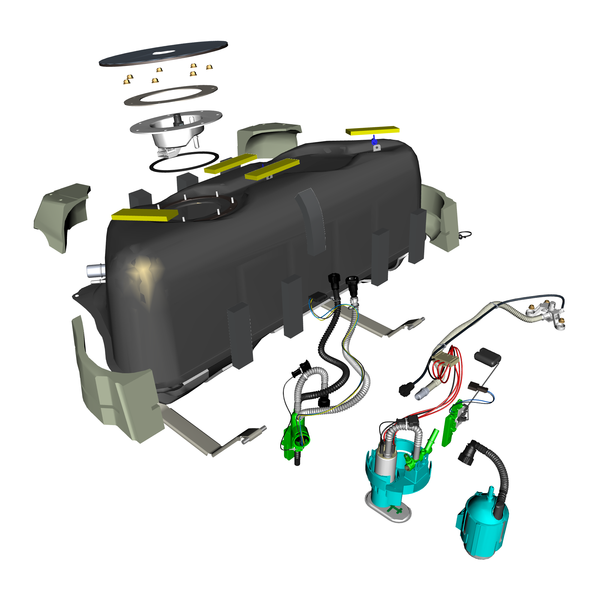 car: VANQUISH,item_no: nan,quantity: 4,reference: VANQUISH_25_PartsCatalogue-100101 Fuel Tank Assembly