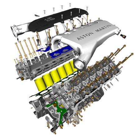 car:VANTAGE V12S,item_no:,quantity:12.0,reference:VANTAGE_V12S_PartsCatalogue-030100-01 Engine Structure