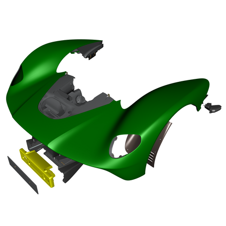 car: VALKYRIE,item_no: nan,quantity: 1,reference: VALKYRIE_PartsCatalogue-010203-10 Front Clam Structure