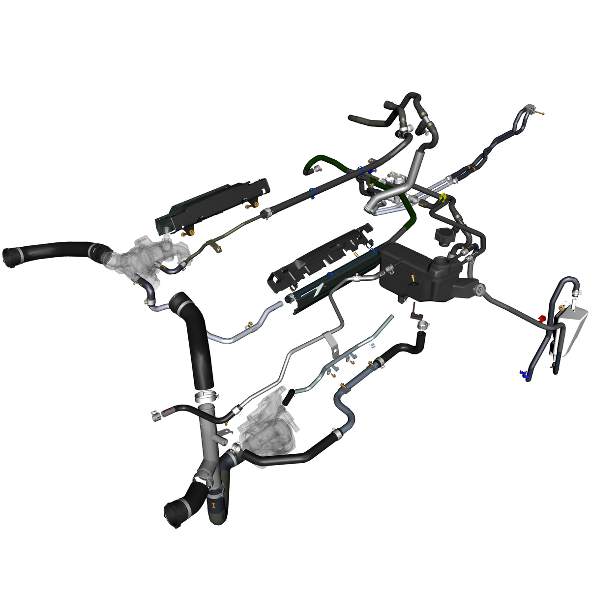 car:TARAF,item_no:,quantity:1,reference:TARAF_PartsCatalogue-030300-01 Coolant Hoses & Reservoir
