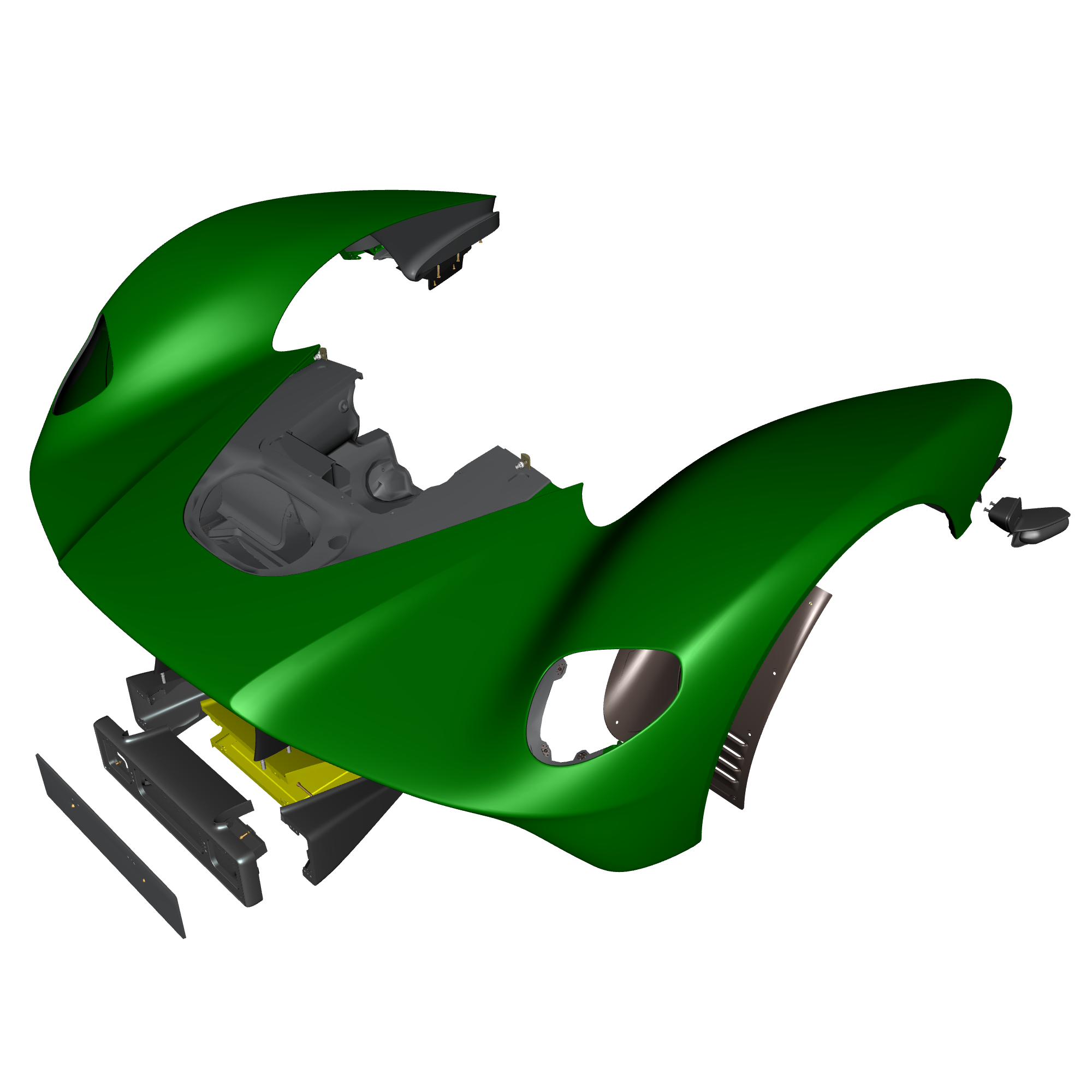car: VALKYRIE,item_no: nan,quantity: 1,reference: VALKYRIE_PartsCatalogue-010203-10 Front Clam Structure