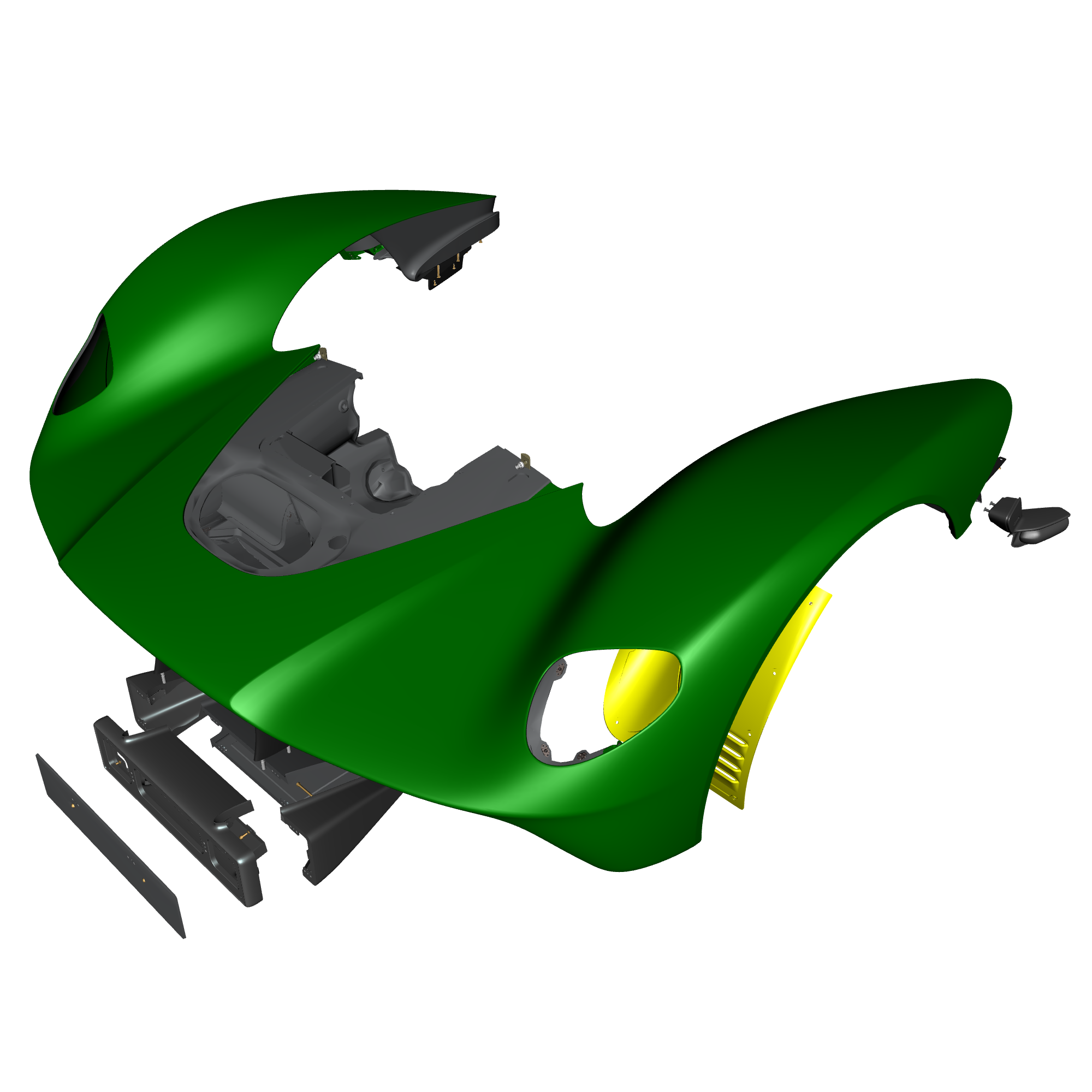 car: VALKYRIE,item_no: nan,quantity: 1,reference: VALKYRIE_PartsCatalogue-010203-10 Front Clam Structure